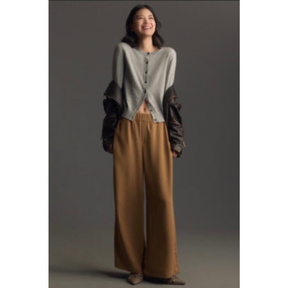 Anthropologie Soft Pull On Pant Wide Leg Khaki XS NWT